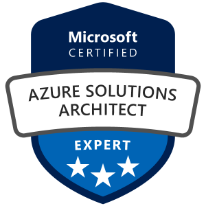 Azure Solutions Architect Expert certification badge from Microsoft